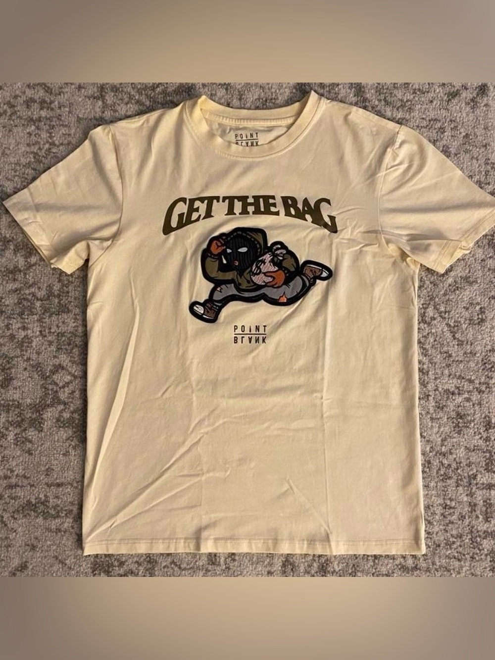 Point Blank Get The Bag Cream Tee Size Medium
